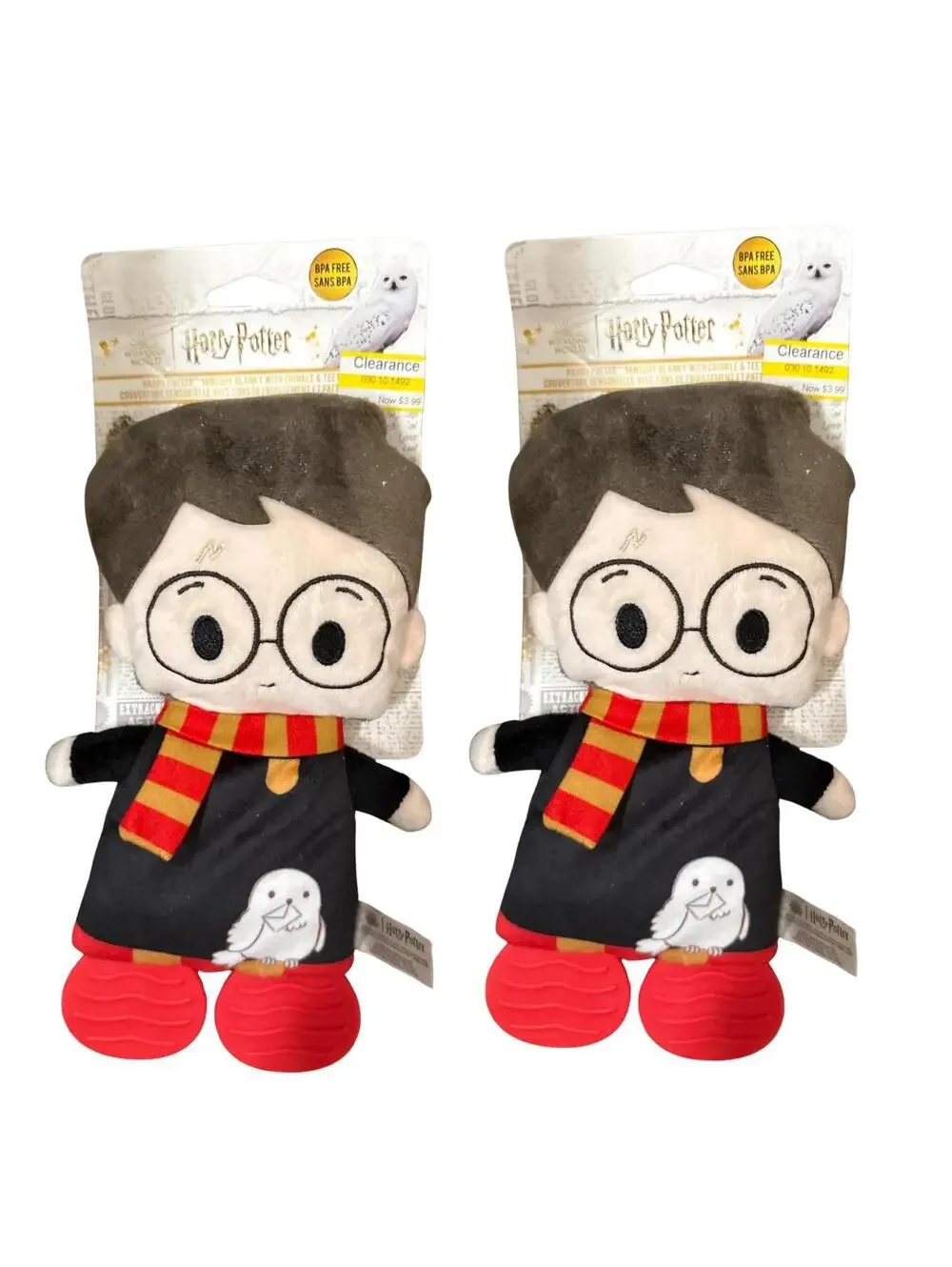 Harry Potter Baby Teether Plush Lovey Sensory Blanket BPA Free 2 Pack